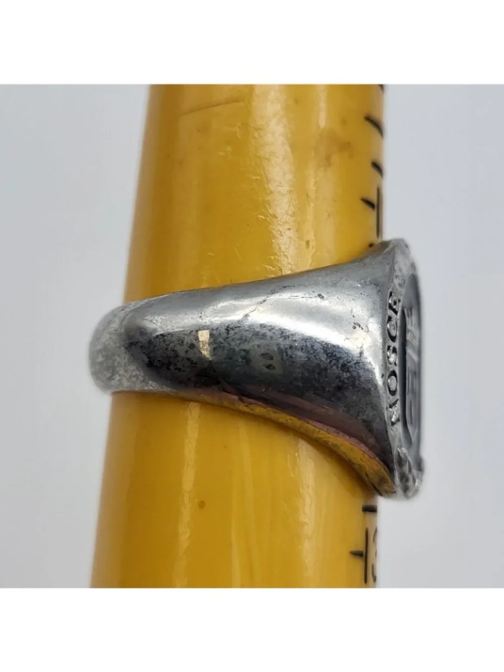 Nosce Te Ipsum Know Thyself Ring Stainless Steel Enamel sz 12 Signet